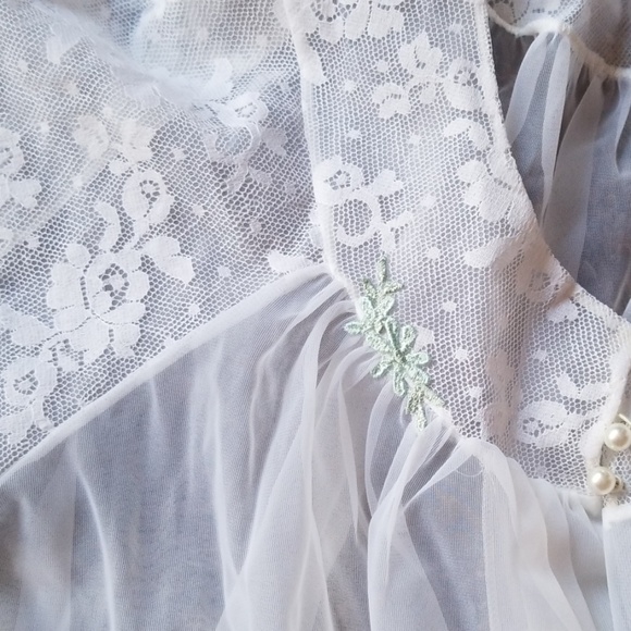 Vintage Sheer Babydoll Peignoir Open Front Robe - Picture 2 of 8